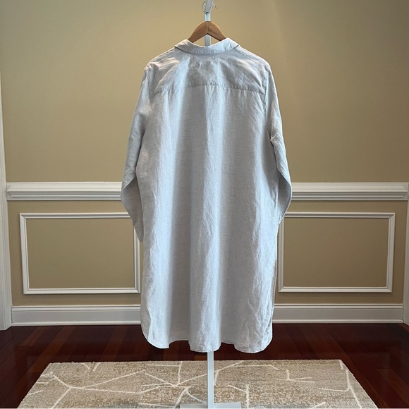 Chico's Linen Cotton Blend 3/4 Sleeve Maxi Shirt Fits Size 4 Fits 20/22 - Picture 4 of 8